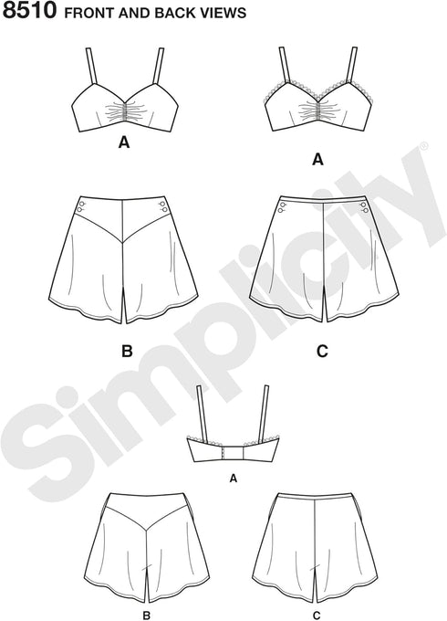 Simplicity 1930's Fashion Women's Vintage Bra and Panties Sewing Patterns, Sizes 4-12...