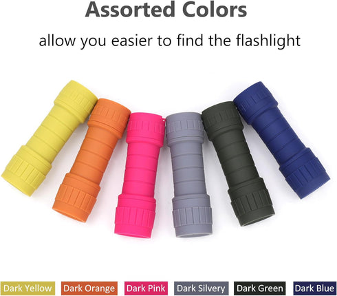6-Pack Small Flashlights Set, Super Bright 100 Lumen LED Flashlight Pack with 18-Piece AAA Batteries Included, Mini Flashlight for Kids, Outdoor F...