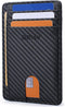 Buffway Slim Minimalist Front Pocket RFID Blocking Leather Wallets for Men and Women - Carbon Fiber Black...