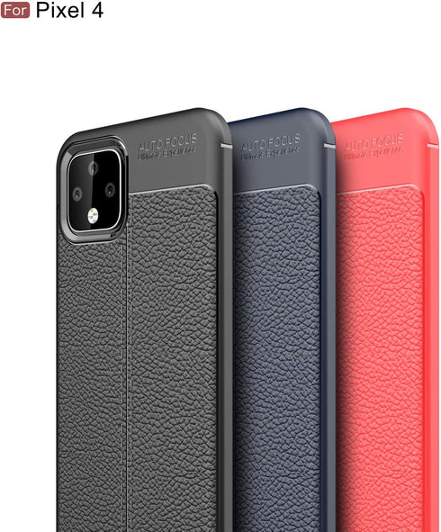 Case Compatible with Google Pixel 4 Case, Leather Texture Design Cover Anti-Scratch Shock Absorption Case for Google Pixel 4 (Black)...
