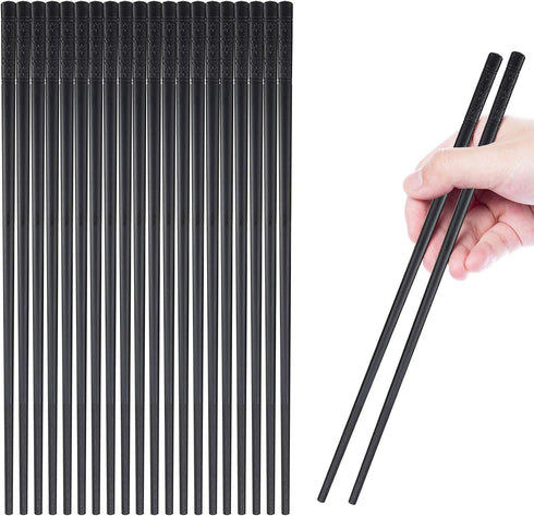 Chopsticks10 Pairs Reusable Fiberglass Chopsticks Non-Slip Chopsticks Beginners Chopsticks Dishwasher Safe for Chinese style Japanese Food Cooking...