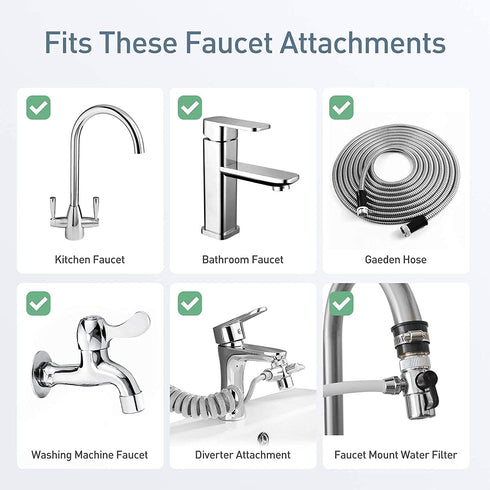 Faucet Adapter Kit, 5PCS Kitchen Sink Brass Aerator Adapter Set Male Female Sink Faucet Adapter for Garden Hose, Water Filter, Standard Hose via D...