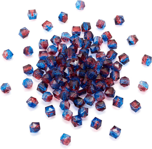 Craftdady 100pcs Square Polygon Acrylic Beads Crystal Two-Tone Spray Painted Spacer Charms for DIY Necklace Bracelet Making...