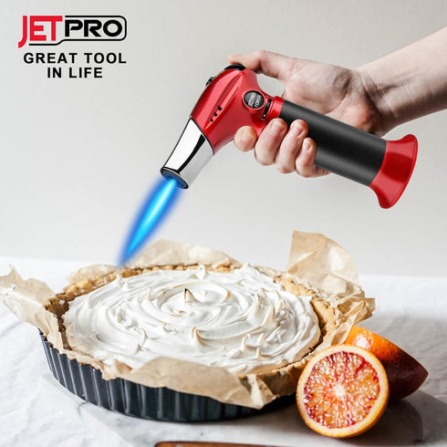 Butane Torch, Kitchen Torch Lighter, Cooking Refillable Torch with Adjustable Flame and Safety Lock for Desserts, BBQ, Kitchen (Butane Gas Not Inc...