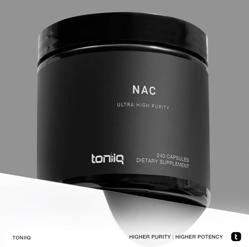 Toniiq 1300mg NAC - 4 Month Supply - Min. 98%+ Tested Purity - Ultra High Strength Bioavailable NAC Cysteine Supplement - 240 Vegetarian N Acetyl ...