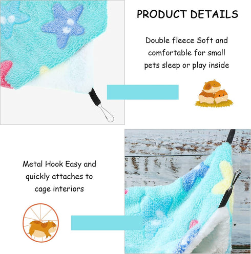 Boao 2 Pcs Guinea Pig Rat Hammock Guinea Pig Hamster Ferret Hanging Hammock Guinea Pig Accessories for Small Animals Chinchilla Parrot Sugar Glide...