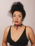Sacina Set Red Flower Choker Earrings, Black Velvet Victorian Choker Necklace, Gothic Choker, Vintage Necklace, Costume Jewelry, Christmas Jewlery...