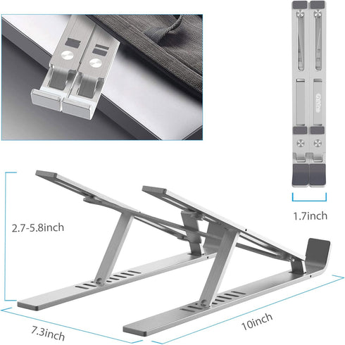 Gshine Ergonomic Aluminum Laptop Stand, Foldable Computer Riser, Laptop Riser Notebook Holder, Compatible with MacBook Air Pro, Dell XPS, Lenovo 1...