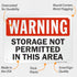 SmartSign "Warning - Storage Not Permitted In This Area" Sign | 7" x 10" Plastic...