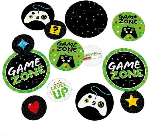 Big Dot of Happiness Game Zone - Pixel Video Game Party or Birthday Party Giant Circle Confetti - Party Decorations - Large Confetti 27 Count...