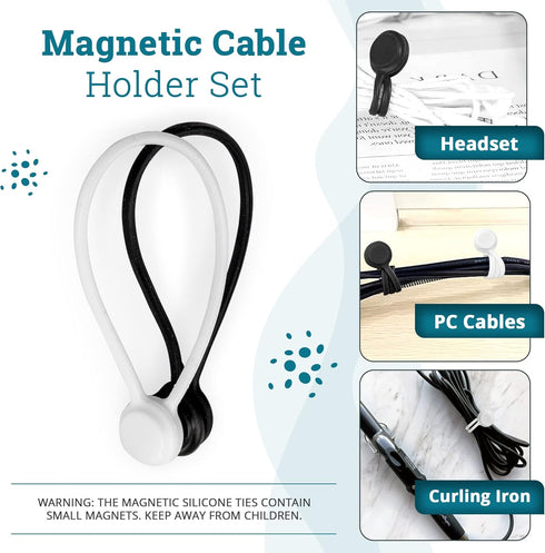 Cord Organizer for Kitchen Appliances - 3 Cord Winders and 2 Bonus Silicone Magnetic Cable Ties - Cord Wrappers for Kitchen Appliances with 3M Adh...