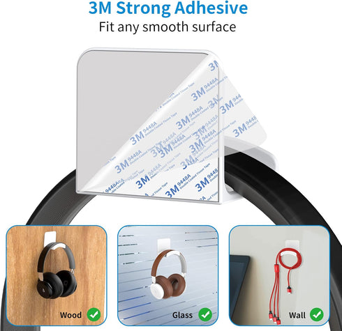 SOKUSIN Headphone Stand Headset Holder - Adhesive Gaming Earphones Hanger, Universal Desk Wall Mount Hook for all Headphone/Controller, Compatible...