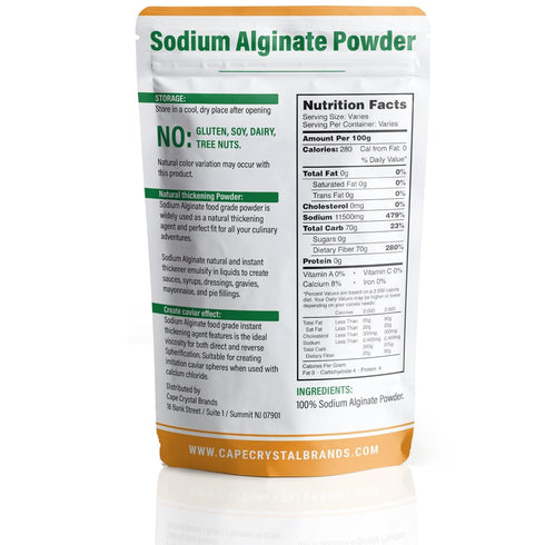 Sodium Alginate 100% Food Grade | Natural Thickening Powder & Gelling Agent for Cooking (2-oz.)...