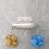 Shower Soap Holder with 4 Hooks, 304 Stainless Steel Adhesive Soap Dish, Silver...