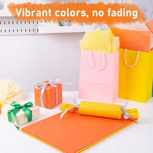 VGOODALL 450 Sheets Orange Tissue Paper, 11.5 x 8 Inch Fall Tissue Paper Bulk for Gift Bags Wrapping Paper for DIY Crafts Birthday Thanksgiving Pa...
