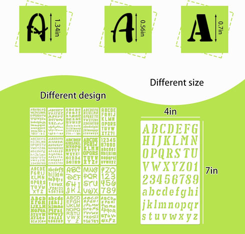 20 Pieces Letter Stencils Reusable Letter Stencils for Painting on Wood, Plastic Alphabet Numbers Stencils, Letter Stencil Template for Notebook, ...