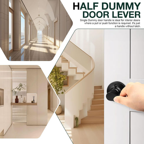 GOBEKOR 1 Pack Right-Handed Door Levers Black Dummy Lever Door Handle Closet Door Handles for Pantry Non-Turning Lock for Hall Closets...