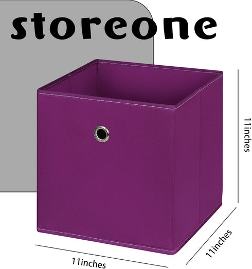 Fabric Cubes Storage Containers ,11 Inch Cloth Storage Cube Foldable Storage Bins Cubes Organizer Baskets with Dual Handles for Shelf Closet Set o...