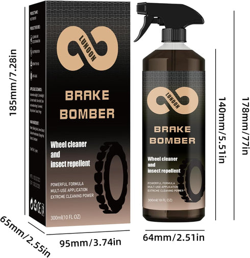 Waterproof AdhesiveWheel Cleaner Brake Bomber 300ML(10 fl oz), Perfect for Cleaning Wheels and Tires, Non-Acid Wheel Cleaner, Rim Cleaner & Brake ...