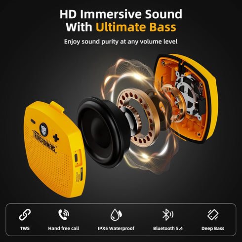 Portable Bluetooth Speaker IPX5 Small Waterproof Speakers Bluetooth Wireless Bluetooth 5.4 TWS Shower Speaker 4W Loud Sound with Lanyard Long Play...