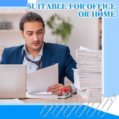 48 Pcs Extra Large Paper Clips 4 Inches Jumbo Paper Clips 100 mm Metal Mega Paperclips Big Sheet Holder for Student Office Worker Organizing Stora...