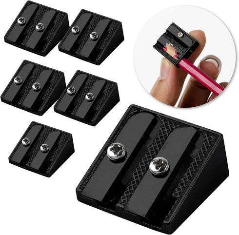 Mr. Pen Handheld Metal Pencil Sharpener with 2 Holes, Pack of 6, Black, Colored Pencil Sharpener, Pencil Sharpeners Handheld Pencil Sharpener Manu...