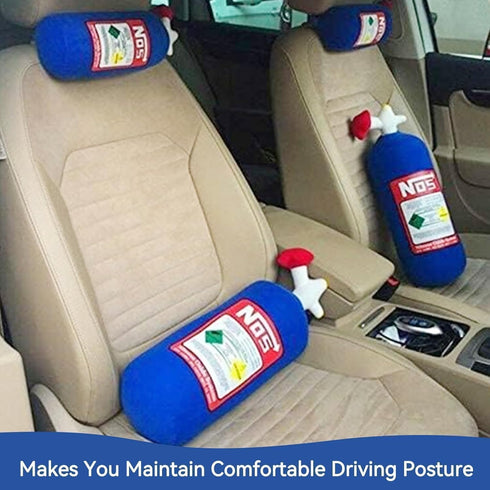 Car Neck Pillow, NOS Bottle Design Plush Car Headrest Pillow Neck Support Pillow for Car Seat, Office Chair, Travel, 11 x 4.7in (1)...