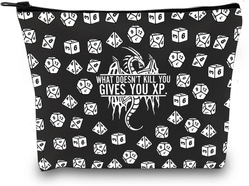 D&Dragons Inspired Gift DM Games Makeup Bag DND Gift Funny D&D Game Zipper Pouch Role Playing Games Gift Family Game Night Zipper Bag Dice Bag (Gi...