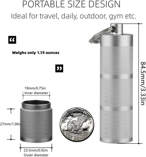 Waterproof Keychain Pill Holder - Compact, Portable, and Secure Pill Box with 3 Compartments - Pocket-Sized Pill Case and Container for Daily Medi...