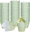 Whaline 200Pcs Sage Green Gold Dots Tulip Cupcake Liners Greaseproof Muffin Baking Liners Foil Gold Dots Cupcake Wrappers Baking Cup for Bridal Ba...