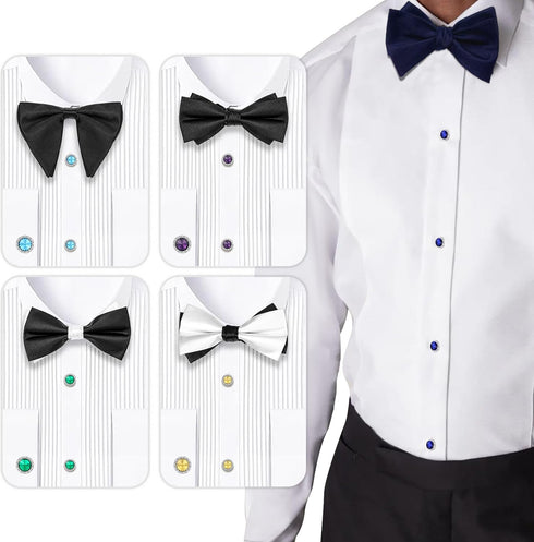 HAWSON Birthstone Tuxedo Studs and Cufflinks Set for Men's Suit Tuxedo Formal Dress Shirt Wedding Business Party Accessories...