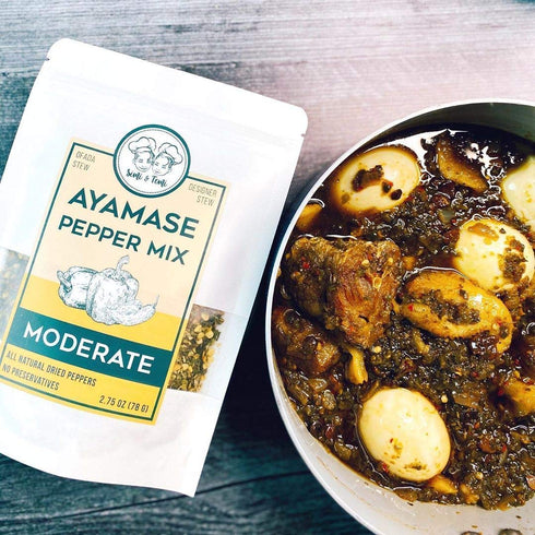 Simi & Temi Ayamase Pepper Mix | Nigerian Stew| No Preservatives| Dried Peppers| 2.75 oz | Moderate Spicy...