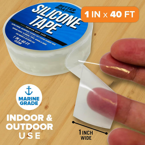 Better Boat Heavy Duty Silicone Tape Plumbing Self Fusing Plumbing Tape Silicone Water Pipe Rubber Tape Hose Repair Water Seal Fusion Coax Seal El...