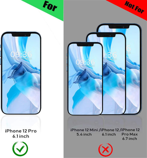 Waterproof Case Designed for iPhone 12 Pro 6.1 inch,Full Body Sealed Cover with Built in Screen Protector,IP68 Waterproof Shockproof Clear Rugged ...