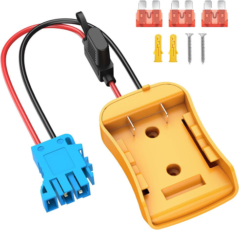 Power Wheels Adapter for Dewalt 20V Battery with Wire Harness Connector Compatible with Peg-Perego Children Ride-on Car, 12AWG Wire with 40A Fuse...