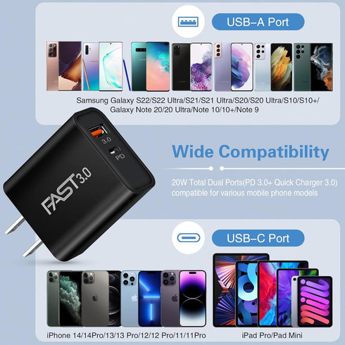 5 Pack USB C Wall Charger Block Boxeroo Dual Port PD Power Delivery Fast Type C Charging Block USB C Adapter Plug Box Brick for iPhone 15 Pro Max,...
