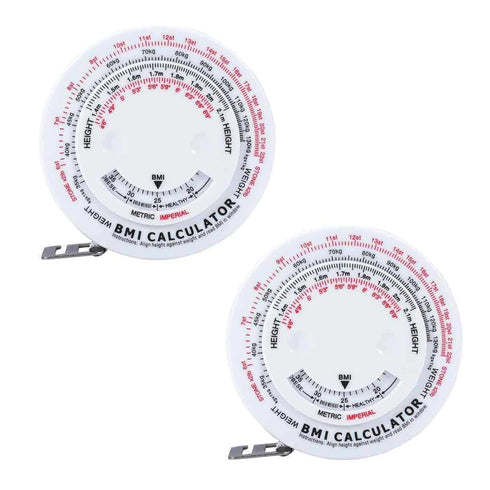 2 Pcs BMI Body Mass Index Retractable Tape 150cm Body Tape Measures Tools with BMI Calculator for Body Waist Weight Health Accurate Measurement Di...