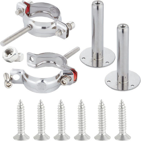 2PCS Wall Mount Ceiling Mount Pipe 304 Stainless Steel Pipe Supports Pipe Standoff Adjustable Height 30-60mm?1.18"-2.36"?for OD Pipe 15-19mm(0.59-...