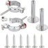 2PCS Wall Mount Ceiling Mount Pipe 304 Stainless Steel Pipe Supports Pipe Standoff Adjustable Height 30-60mm?1.18"-2.36"?for OD Pipe 15-19mm(0.59-...