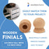 Wood Finials, 3/4 Inch Tall with 1/4 Inch Hole, Unfinished Wood Finials for 1/4 Inch Dowel Rods, Wood Dowel Caps for Crafts and DIY, Pack of 100 b...