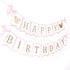 Minnie Happy Birthday Decorations - Minnie 1st/First Birthday Banner,Mouse Pink And Gold Birthday Banner,Mouse Birthday Party Banner...