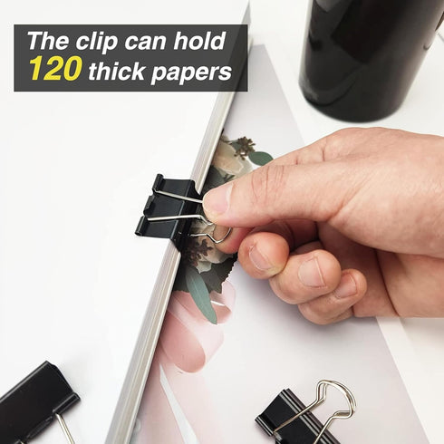 1/4-inch (32mm) Paper Holding Binder Clips Paper Clips for Notes Letter, Papers Binder Clamps use Office, Home, School, Institutions, Paper Holdin...
