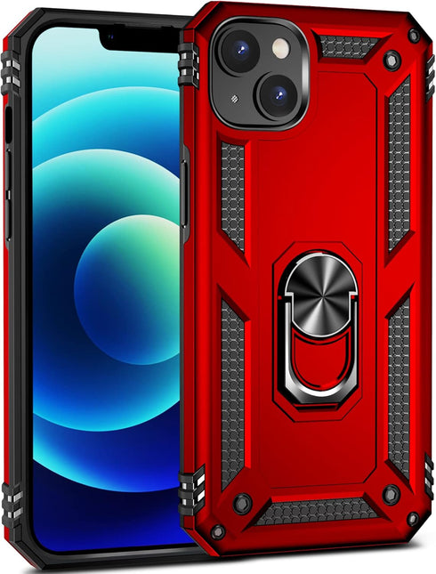 Military Grade Drop Impact for iPhone 14 Case 360 Metal Rotating Ring Kickstand Holder Armor Heavy Duty Shockproof Case for iPhone 14 Phone Case (...