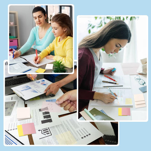ENLUOM 400 Sheets Colored Transparent Sticky Notes - 3 x 3 in Translucent Sticky Notes, Pastel Clear Waterproof Self-Sticky Notes, See Through Sti...