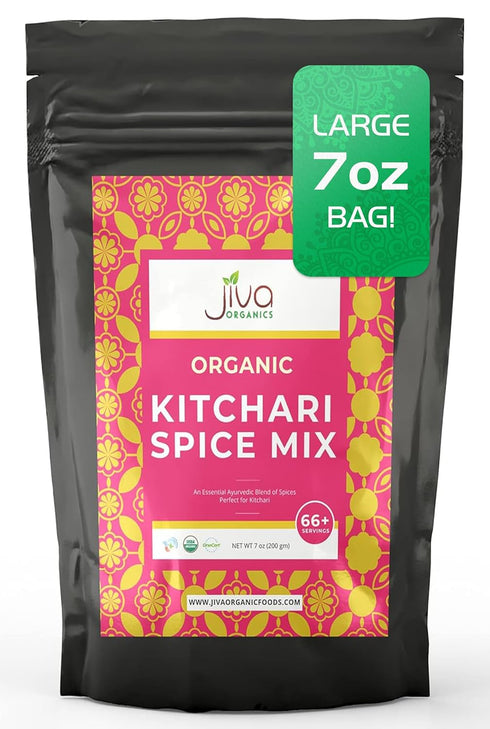 Jiva Organic Kitchari Spice Mix 7 Ounce - Made with Organic Spices & Herbs – Ayurvedic Kitchari Seasoning – For Ayurvedic Cleanses – Non GMO Susta...