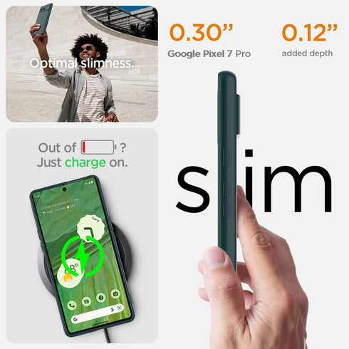 AICase for Google Pixel 7 case, Silicone Thin Slim Fit Protective Phone Case for Pixel 7, Night Green...