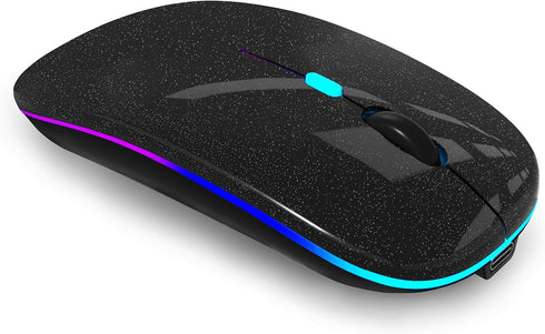 Wireless Bluetooth Mouse,LED Rechargeable Silent Slim Laptop Mouse,Portable(BT5.2 or USB 2.4GHz) Dual Mode Computer Mice for Laptop,ipad Tablet,De...