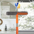 12.0" Window Squeegee for Car,2 in 1 Squeegee Window Cleaner with Long Stainless Steel Handle,Chenille Cloth Car Window Squeegee for Gas Station, ...
