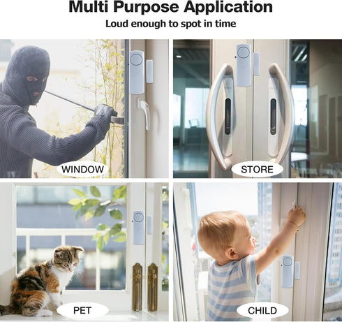 Door Window Alarm for Home, 90DB Wireless Sensor Door Window Burglar Alarm-Door Alarms for Kids Safety, Doorbell Alarms for Office House Window Po...