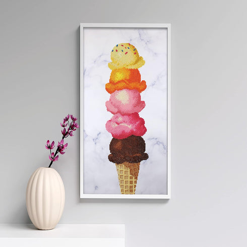 Camelot Dots Advanced Collection of Diamond Facet Painting Art Kits, 15 in x 29.3 in, Ice Cream...